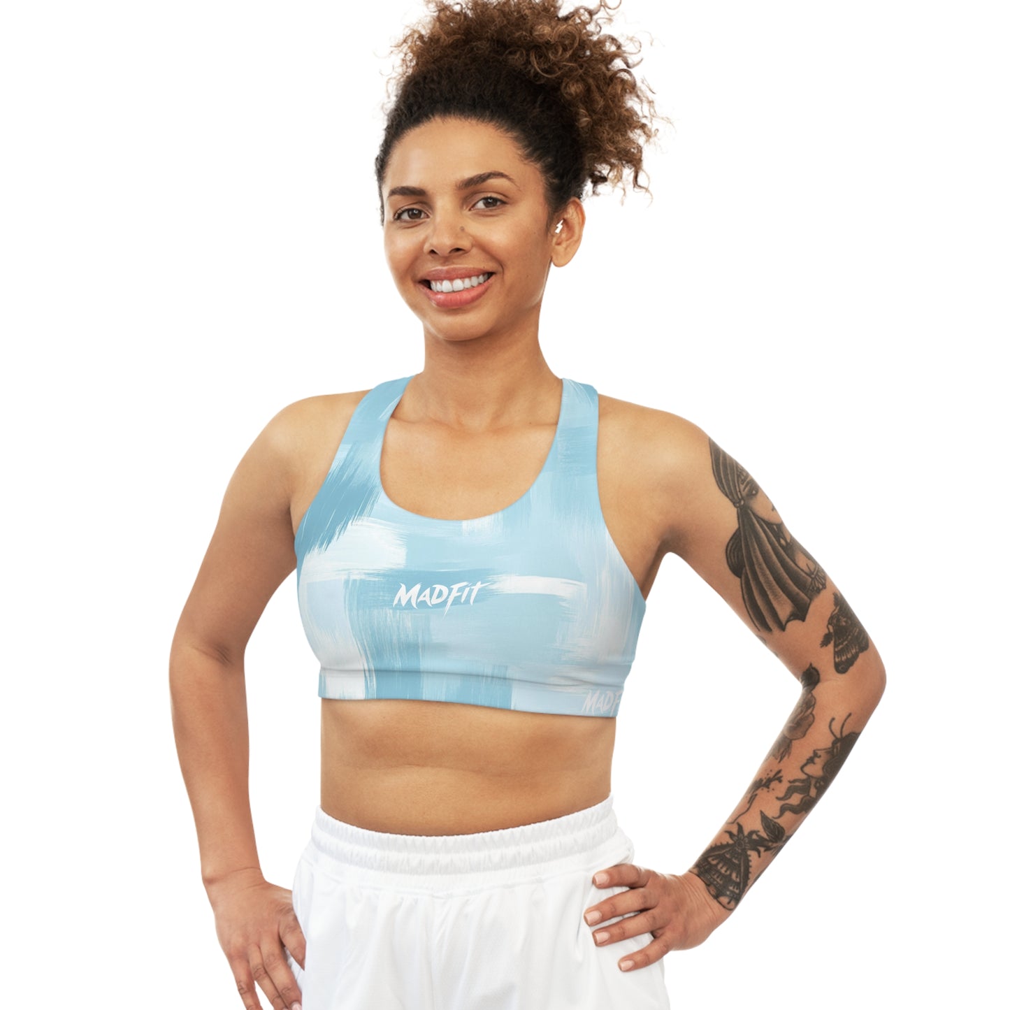 Baby Blue Brushed Seamless Sports Bra