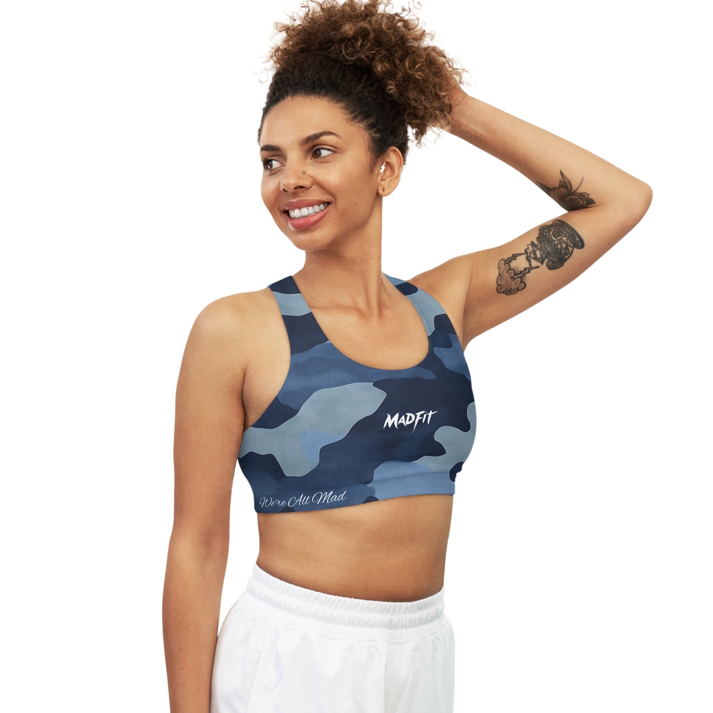 Navy Camo Seamless Sports Bra