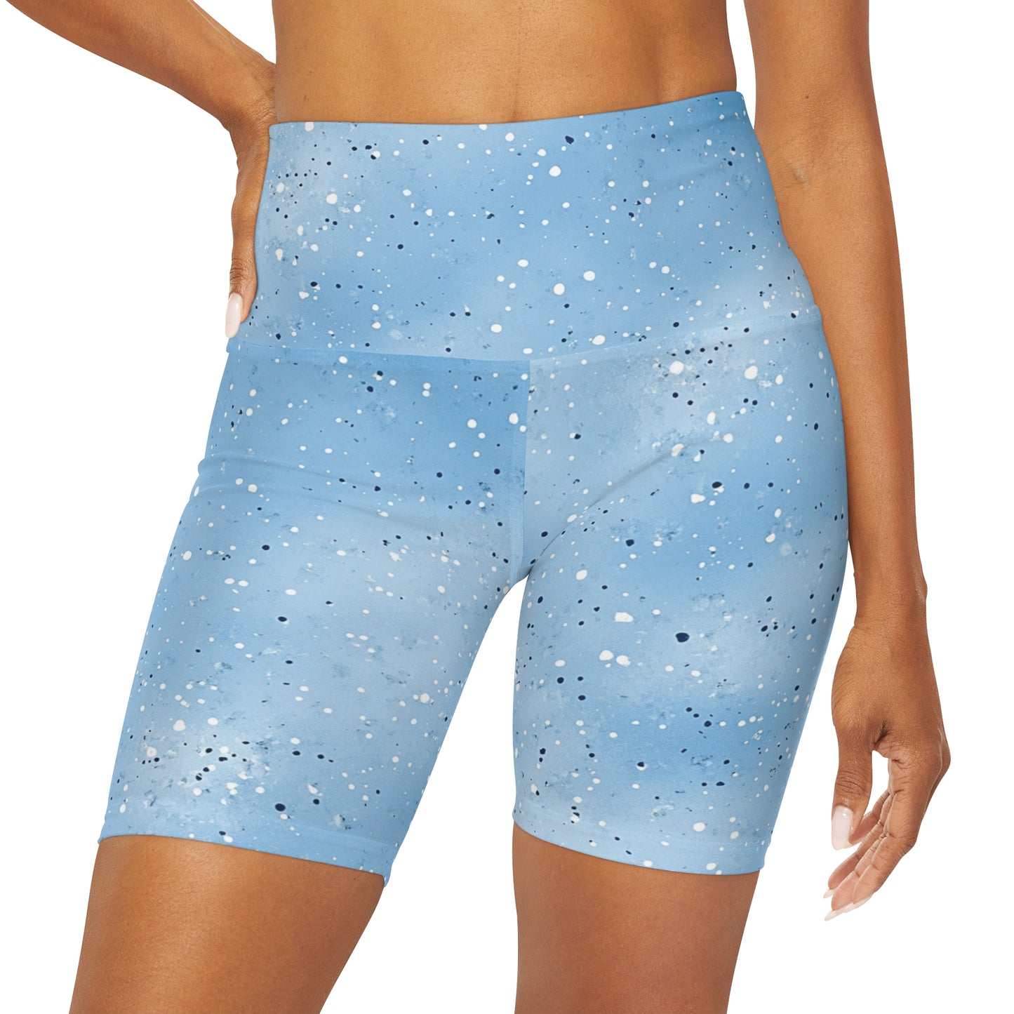 Sky Blue “Speckled” High Waisted Shorts