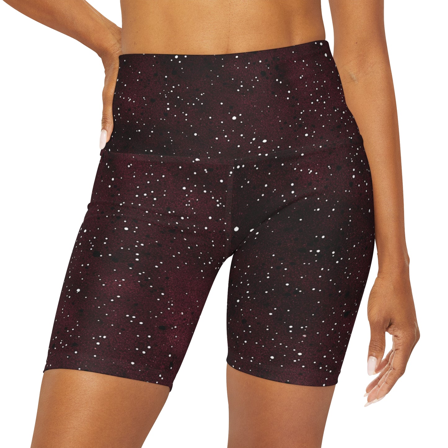 Burgundy “Speckled” High Waisted Shorts