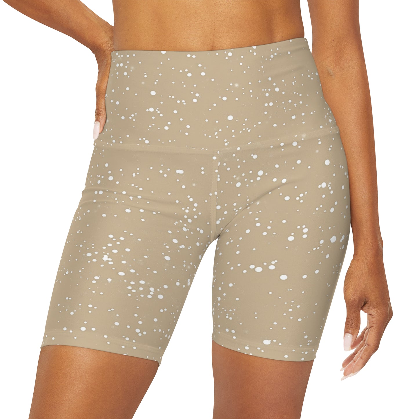 Sandstone Beige “Speckled” High Waisted Shorts