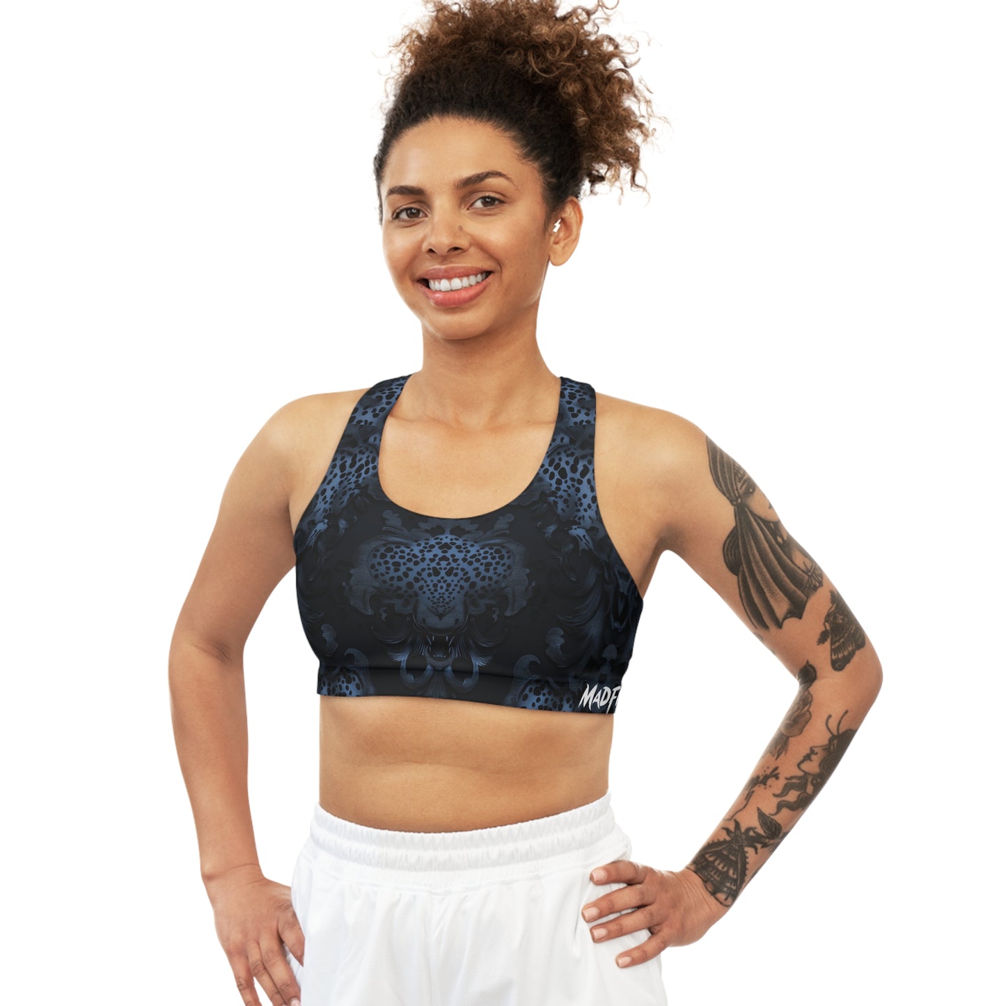 Steel Blue Night Stalker Seamless Sports Bra