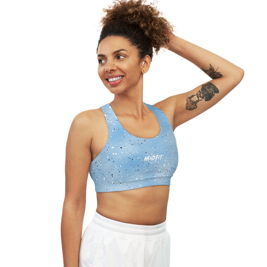 Sky Blue Speckled Seamless Sports Bra