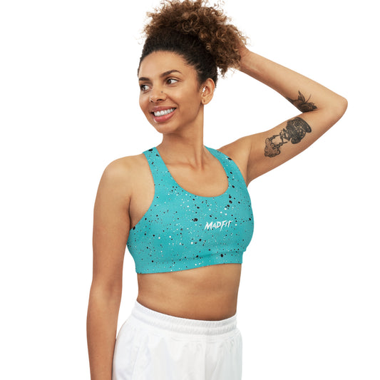 Teal Speckled Seamless Sports Bra