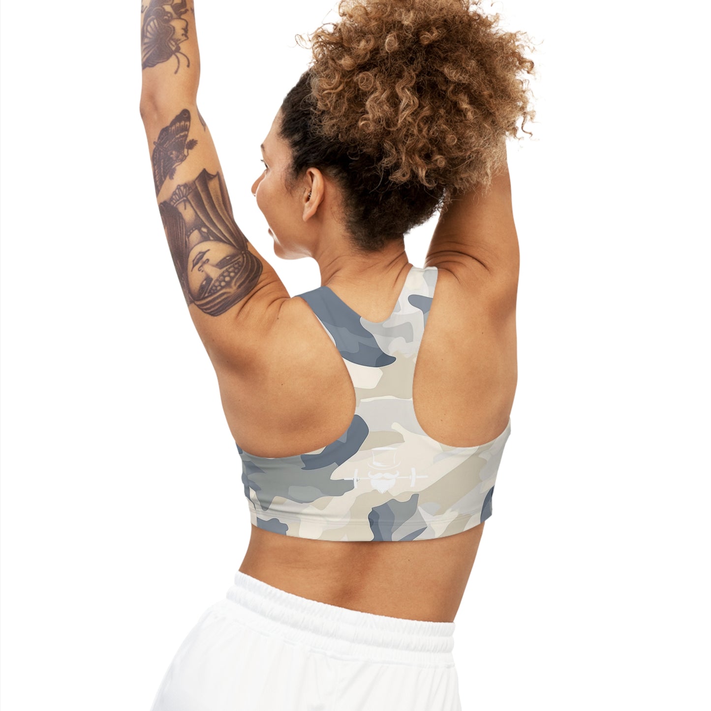 Slate Blue Camo Seamless Sports Bra