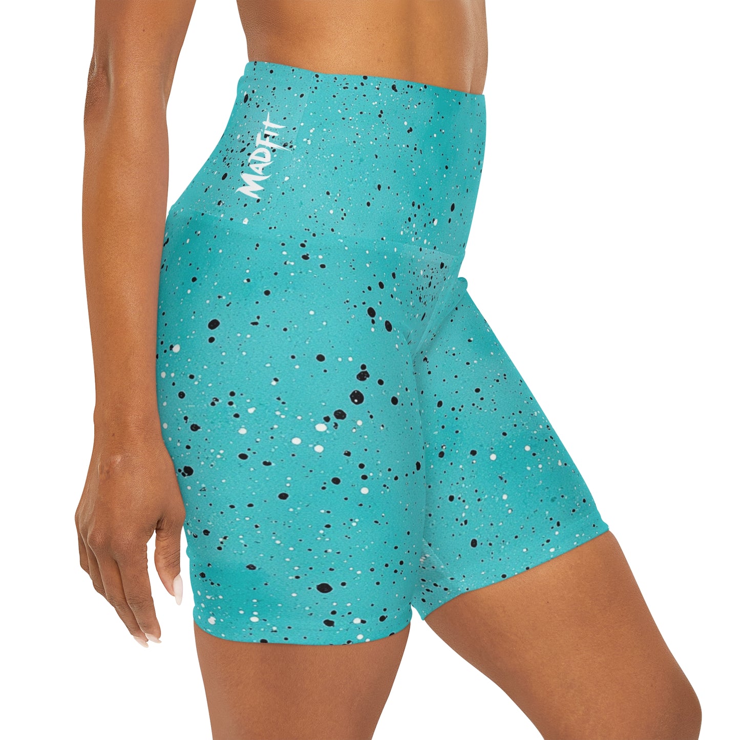 Teal “Speckled” High Waisted Shorts