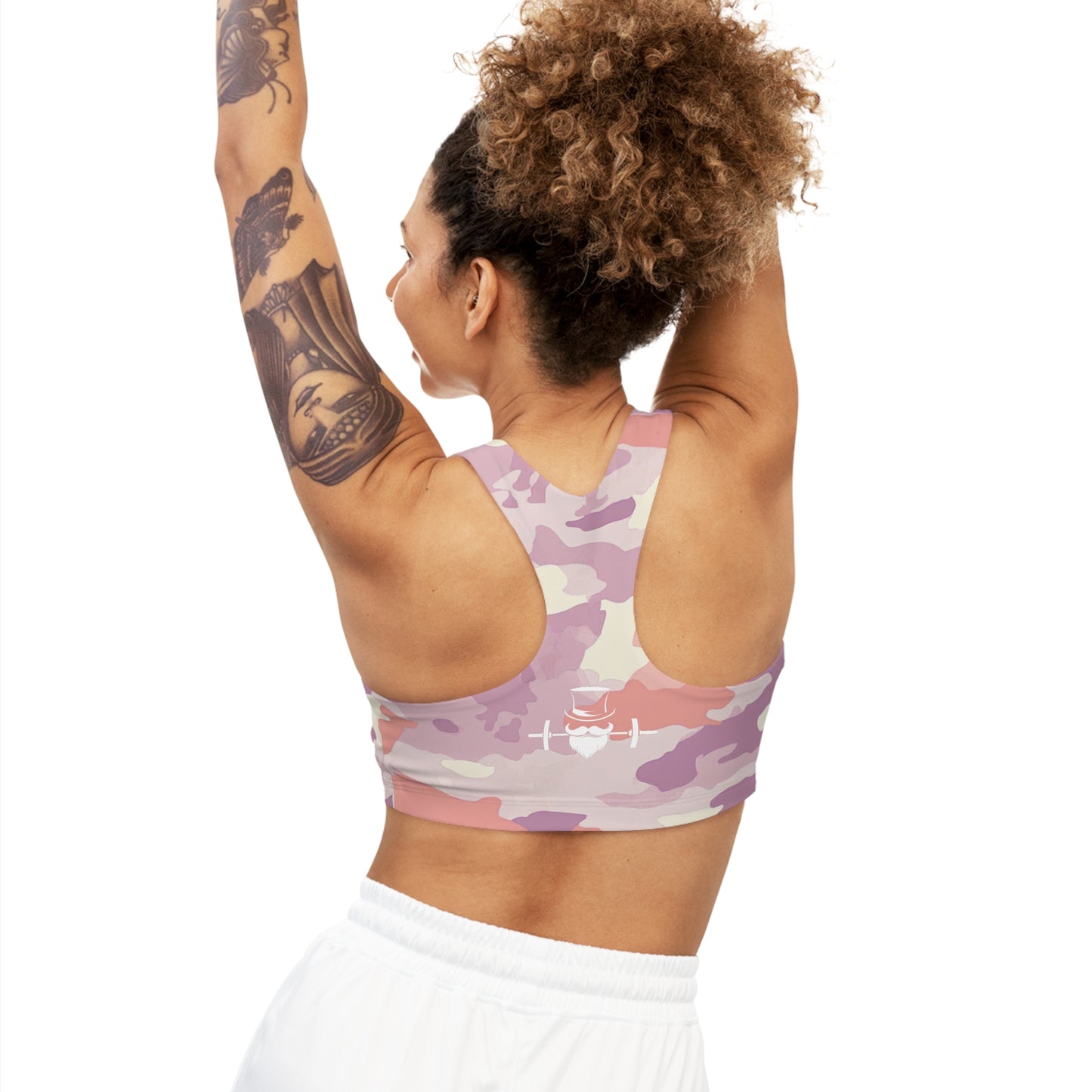 Lavender Coral Camo Seamless Sports Bra