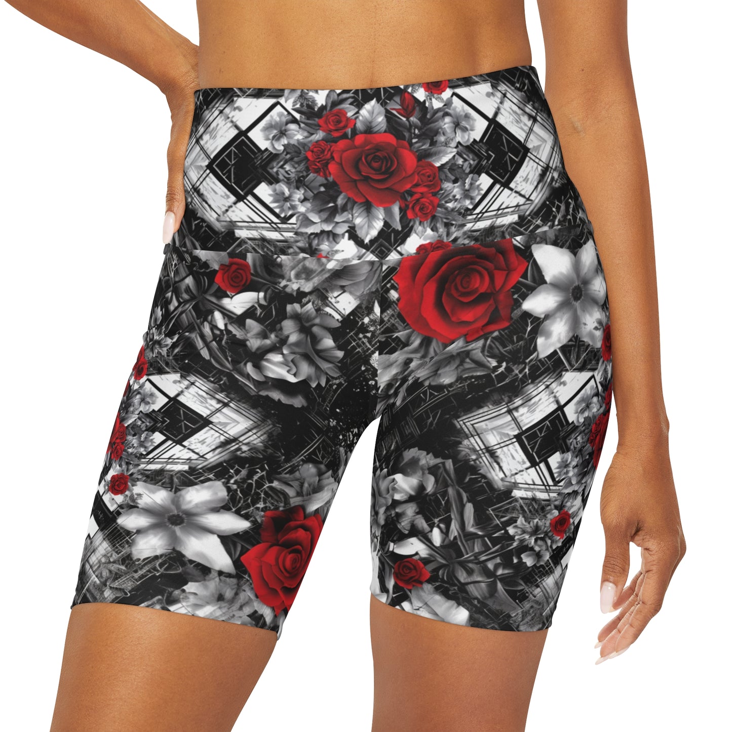 Rose Geo Flow High Waisted Shorts