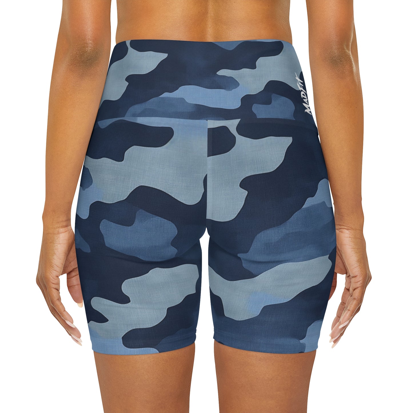 Navy Camo High Waisted Shorts