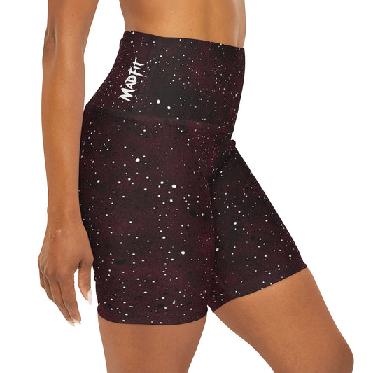 Burgundy “Speckled” High Waisted Shorts