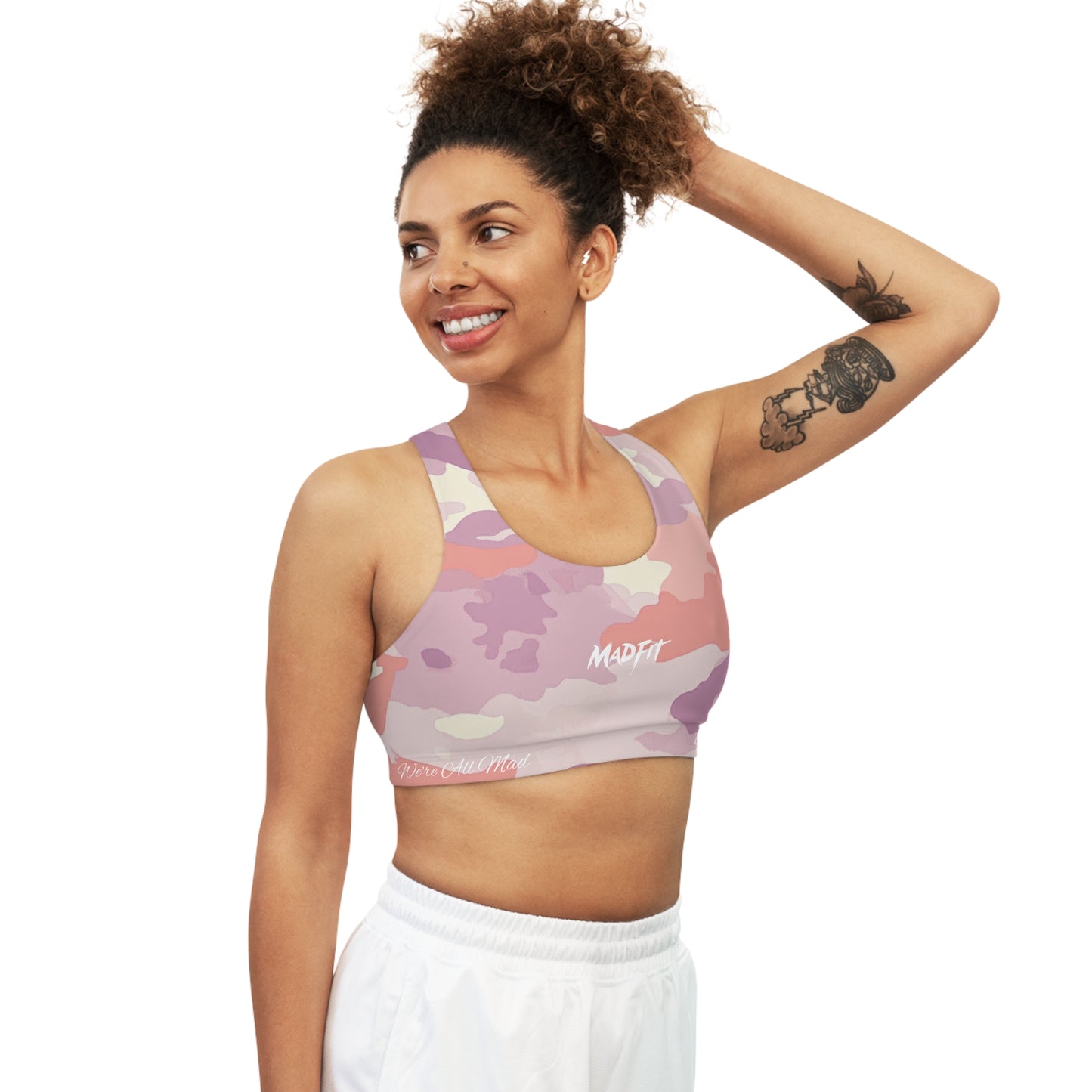 Lavender Coral Camo Seamless Sports Bra