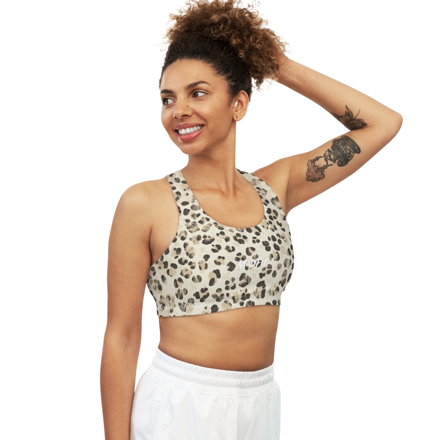 Earth Beige Night Stalker Seamless Sports Bra