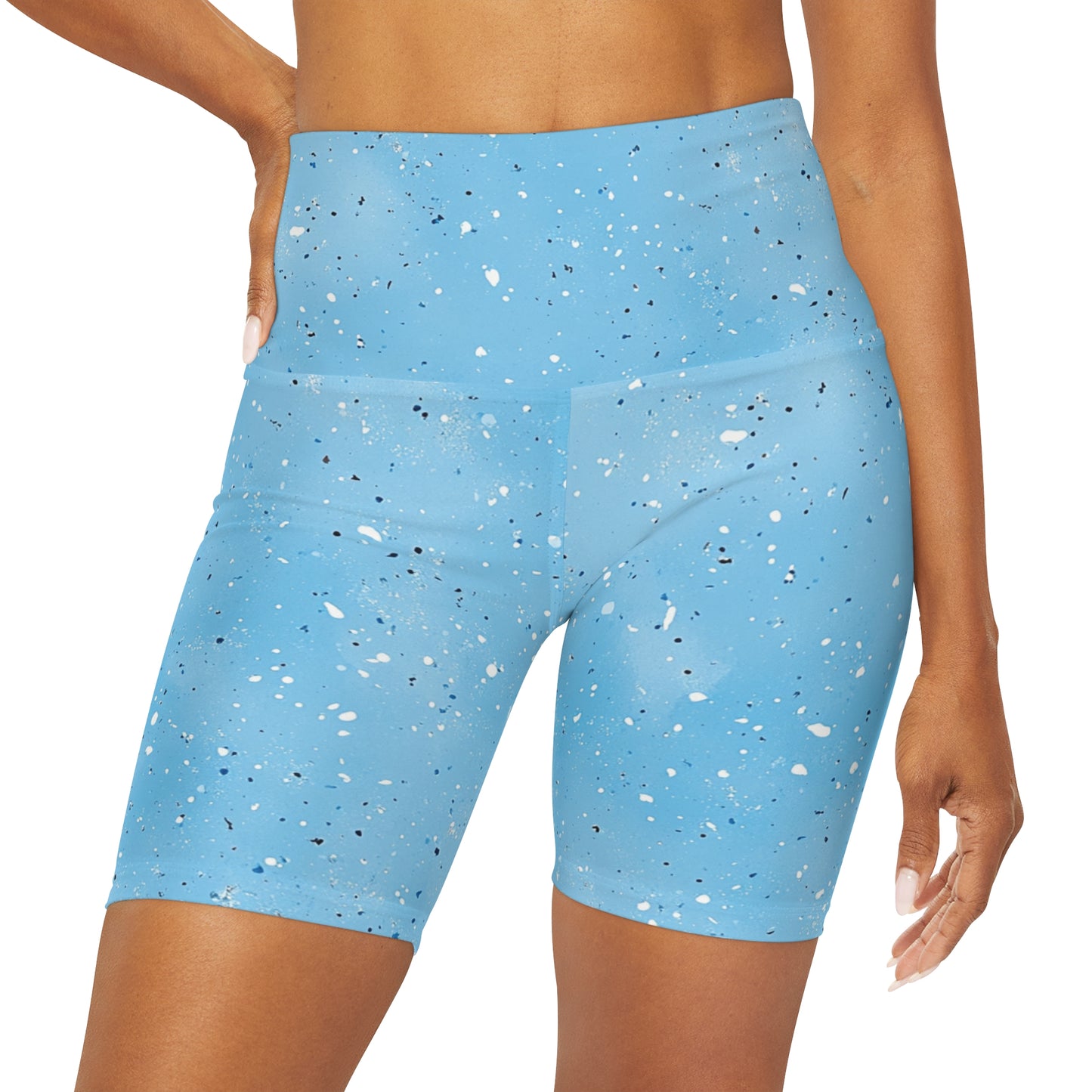 Baby Blue “Speckled” High Waisted Shorts