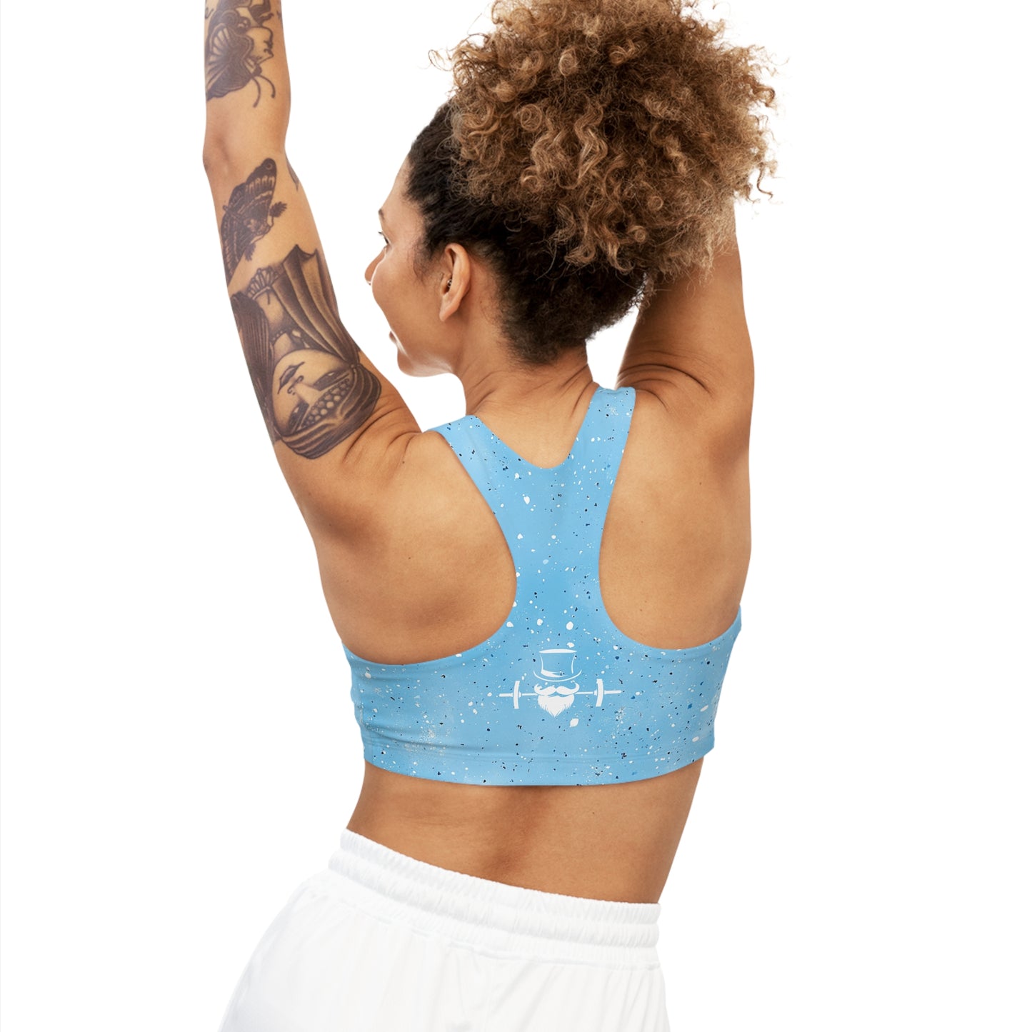 Baby Blue Speckled Seamless Sports Bra