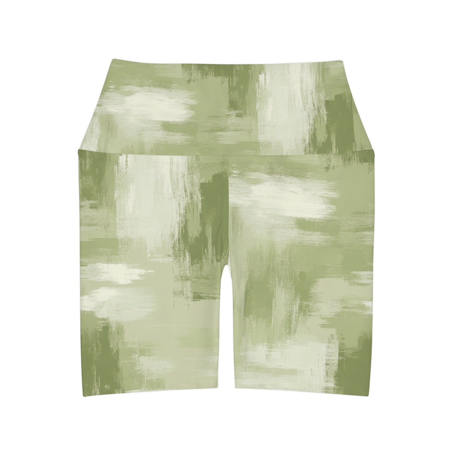 Olive Brushed High Waisted Shorts