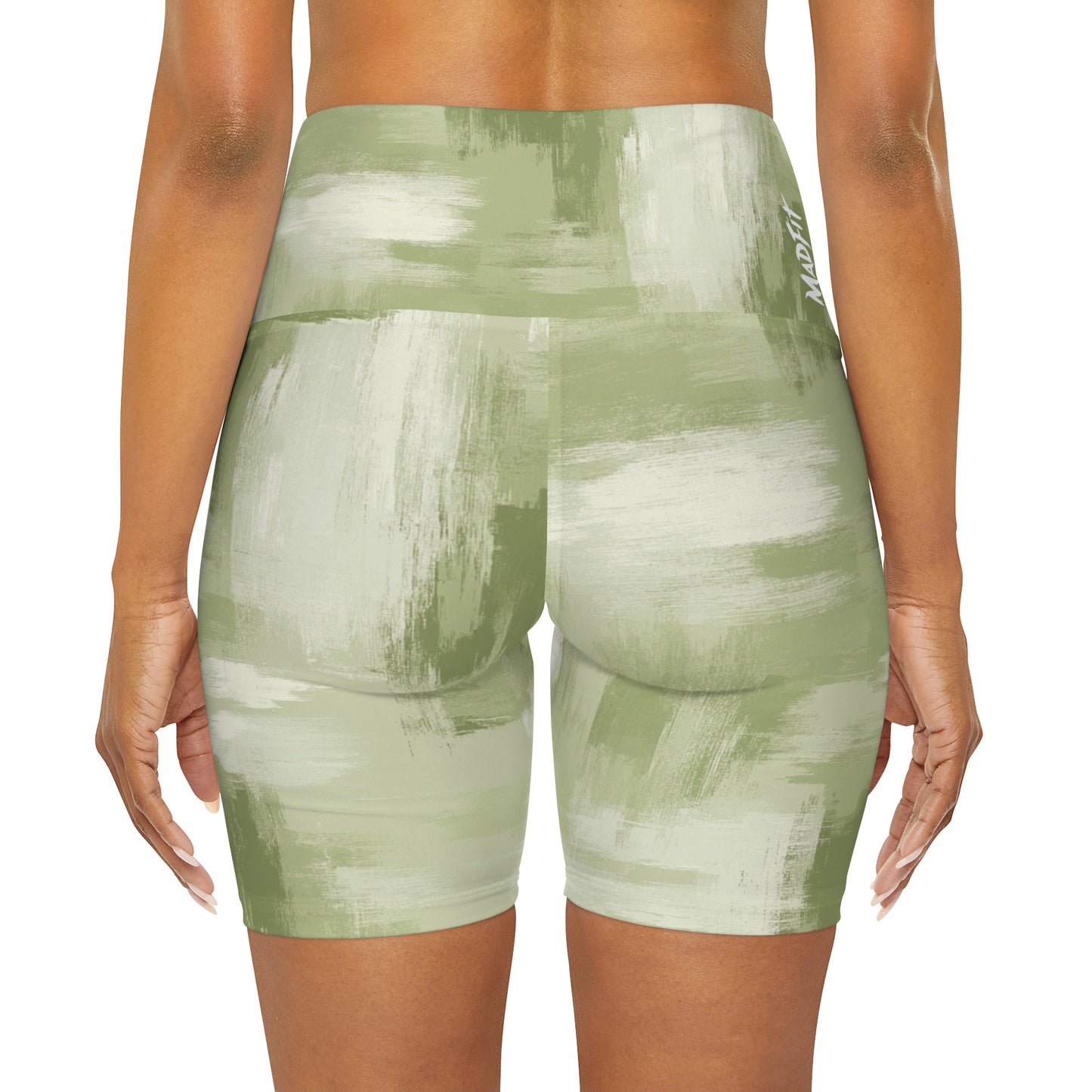 Olive Brushed High Waisted Shorts