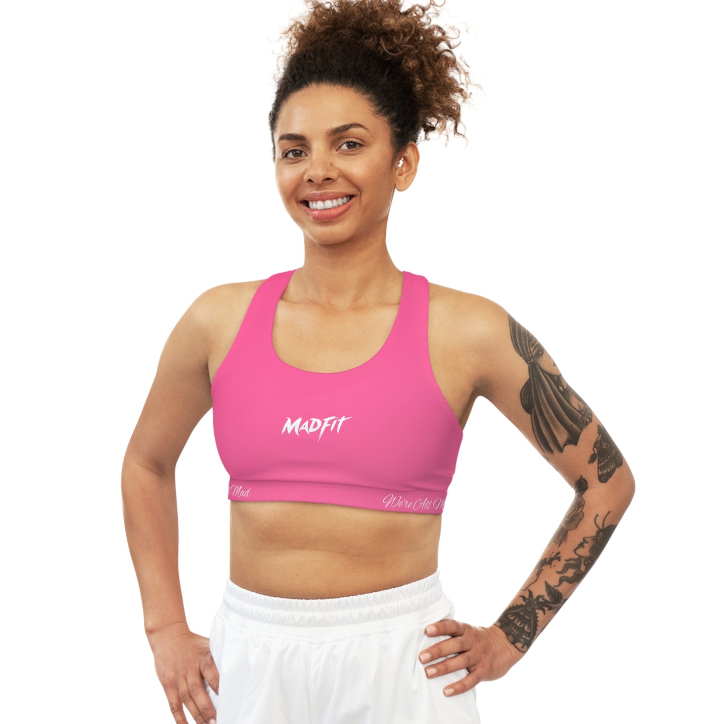 Bubblegum Pink Fade MadFit Seamless Sports Bra