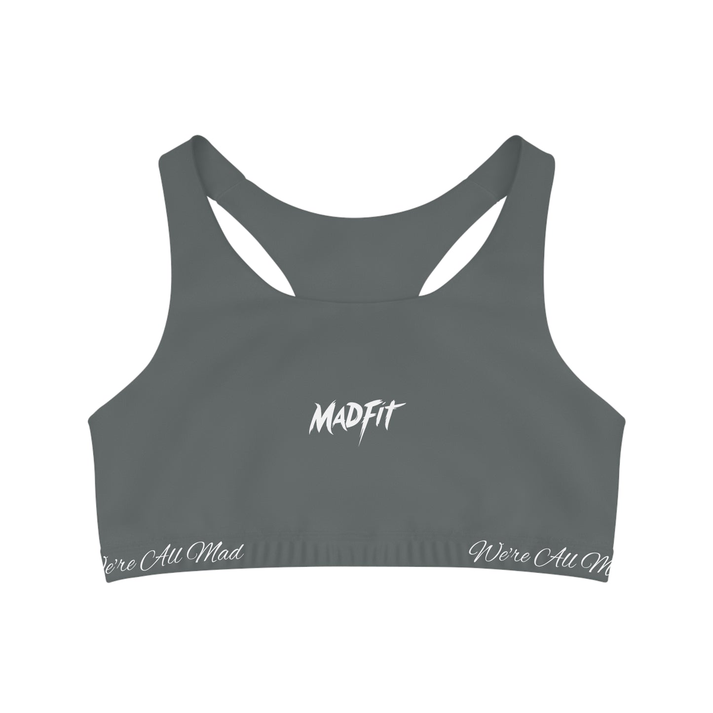 Charcoal Gray MadFit Seamless Sports Bra