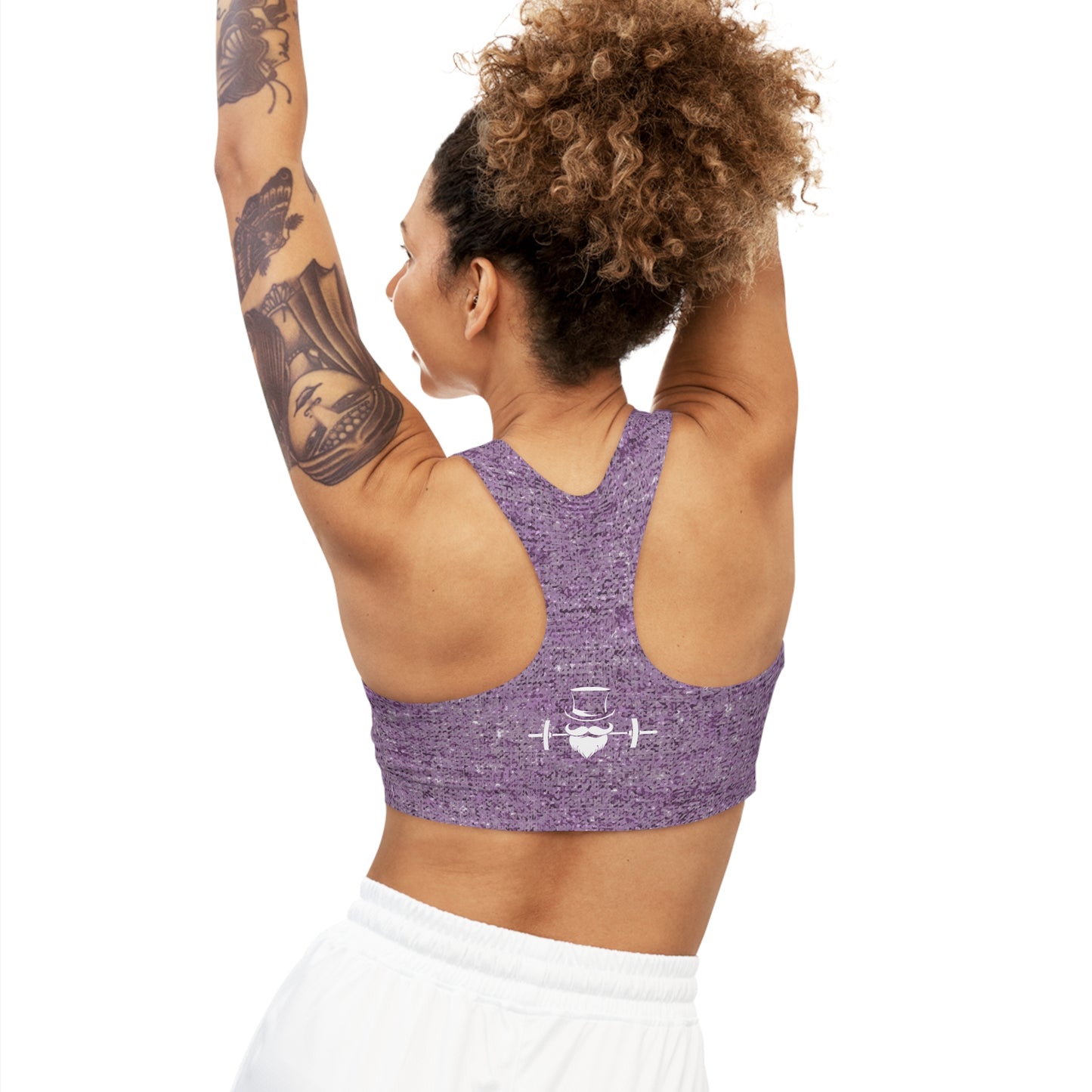 Lavender Heathered Seamless Sports Bra